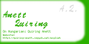 anett quiring business card